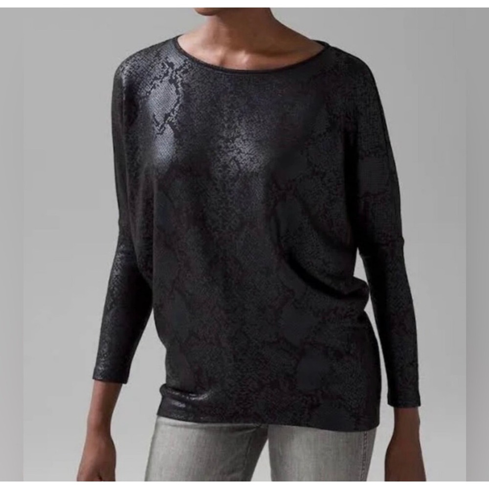 White House Black‎ Market Python Scales Foil Dolman Tunic Top - Size M, NWT